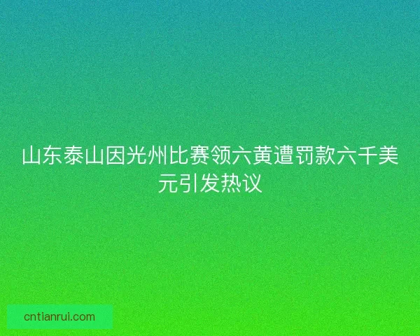 山东泰山因光州比赛领六黄遭罚款六千美元引发热议