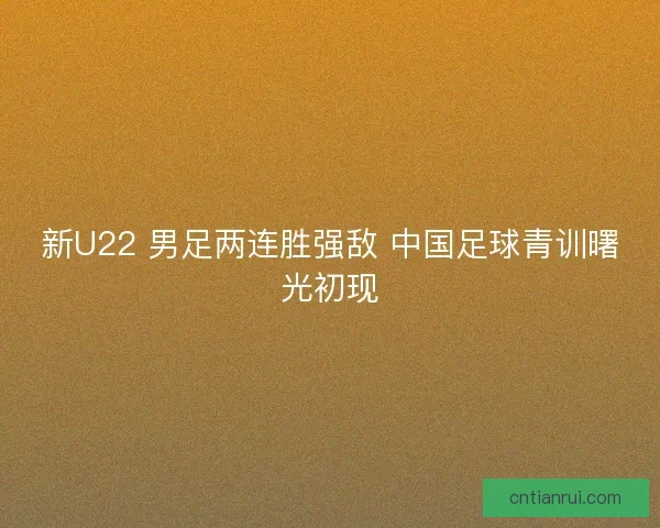 新U22 男足两连胜强敌 中国足球青训曙光初现
